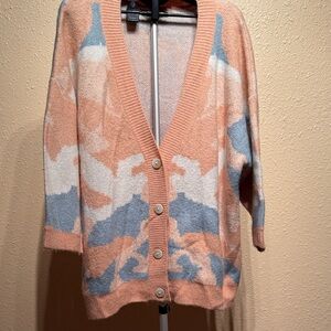 POL OVERSIZED Vneck button down front sweater cardigan Women’s size Small